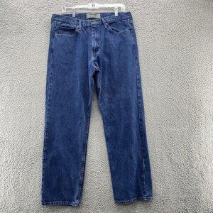 Wrangler Authenics Mens Jeans‎ 36x32 Denim Blue Straight 100% Cotton